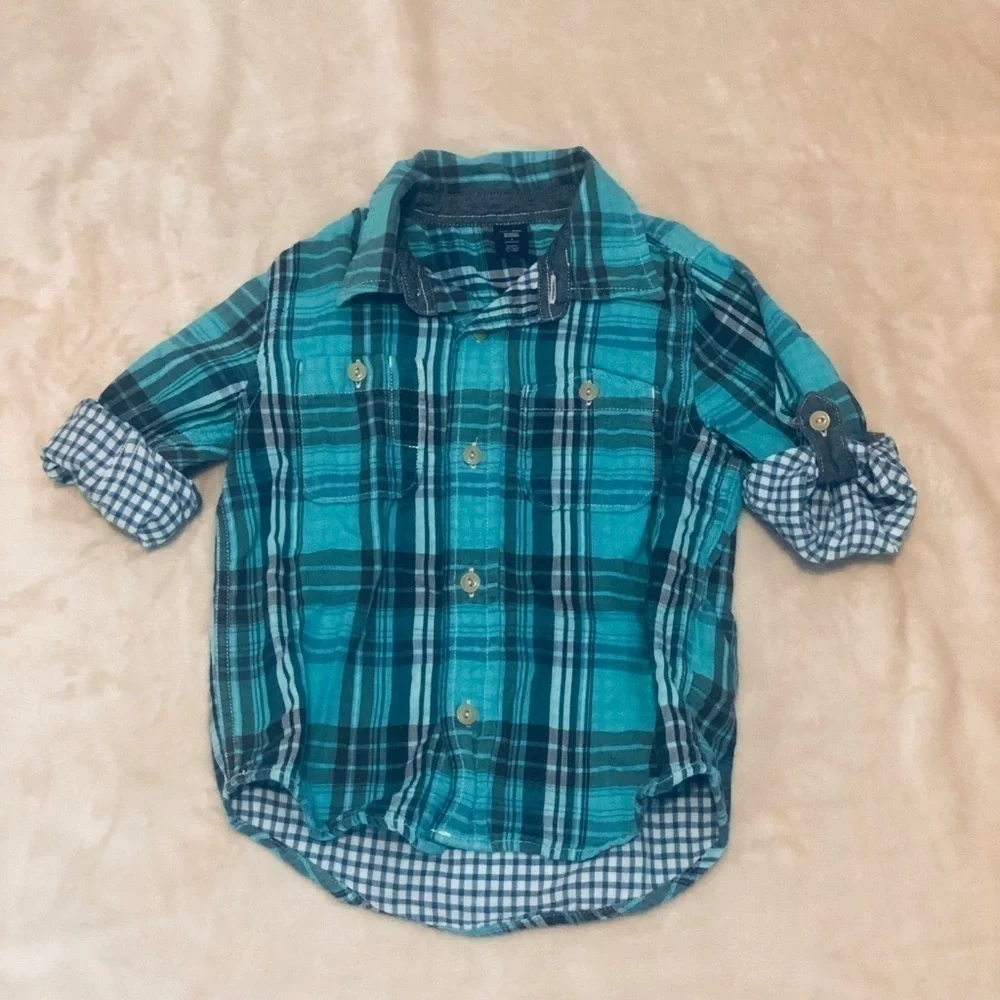 Baby gap button down with tab roll sleeves